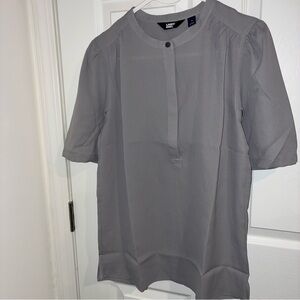 Lands' End Women's Gray “Elbow Sleeve Popover” Blouse - Size M
